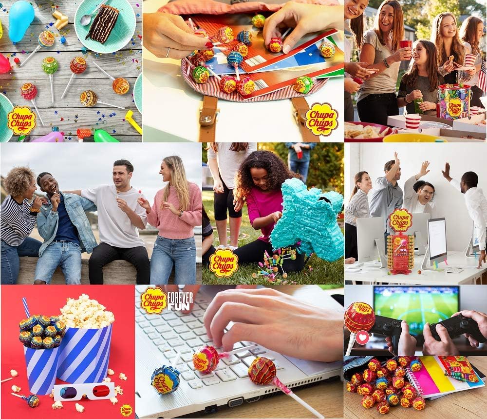 Chupa Chups Original, Caramelo con Palo de Sabores Variados, Rueda de 120 unidades de 12 gr. (Total 1.440 gr.)