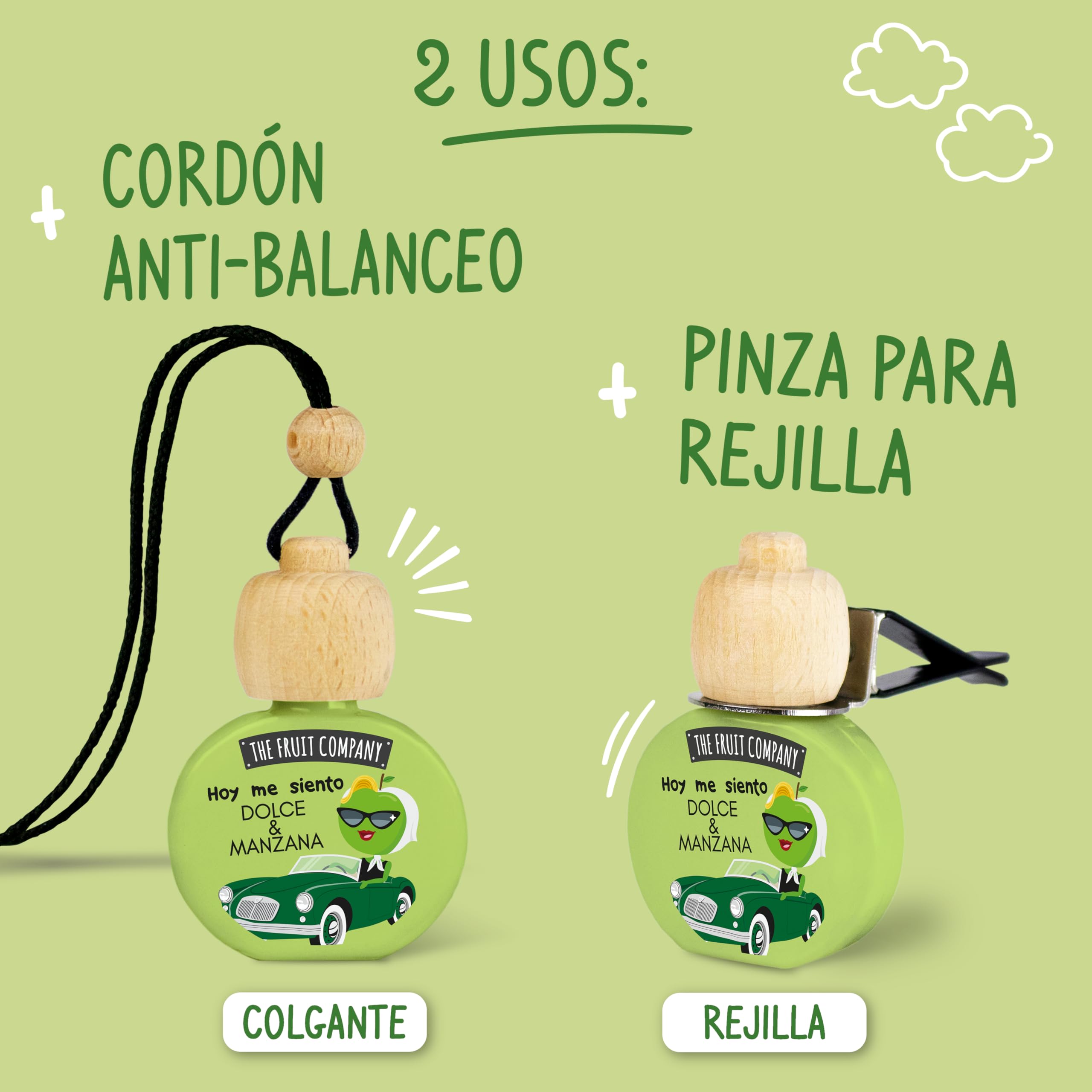 The Fruit Company - ambiebtador de coche  Pack de 4 unidades