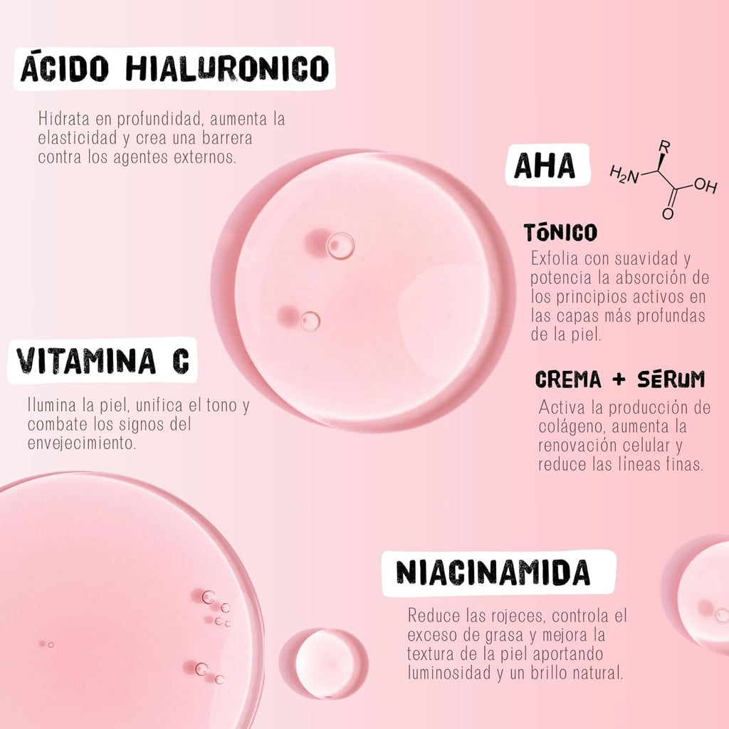 Set regalo Facial Glow Ritual Sandía – Tónico, Crema y Sérum Hidratante