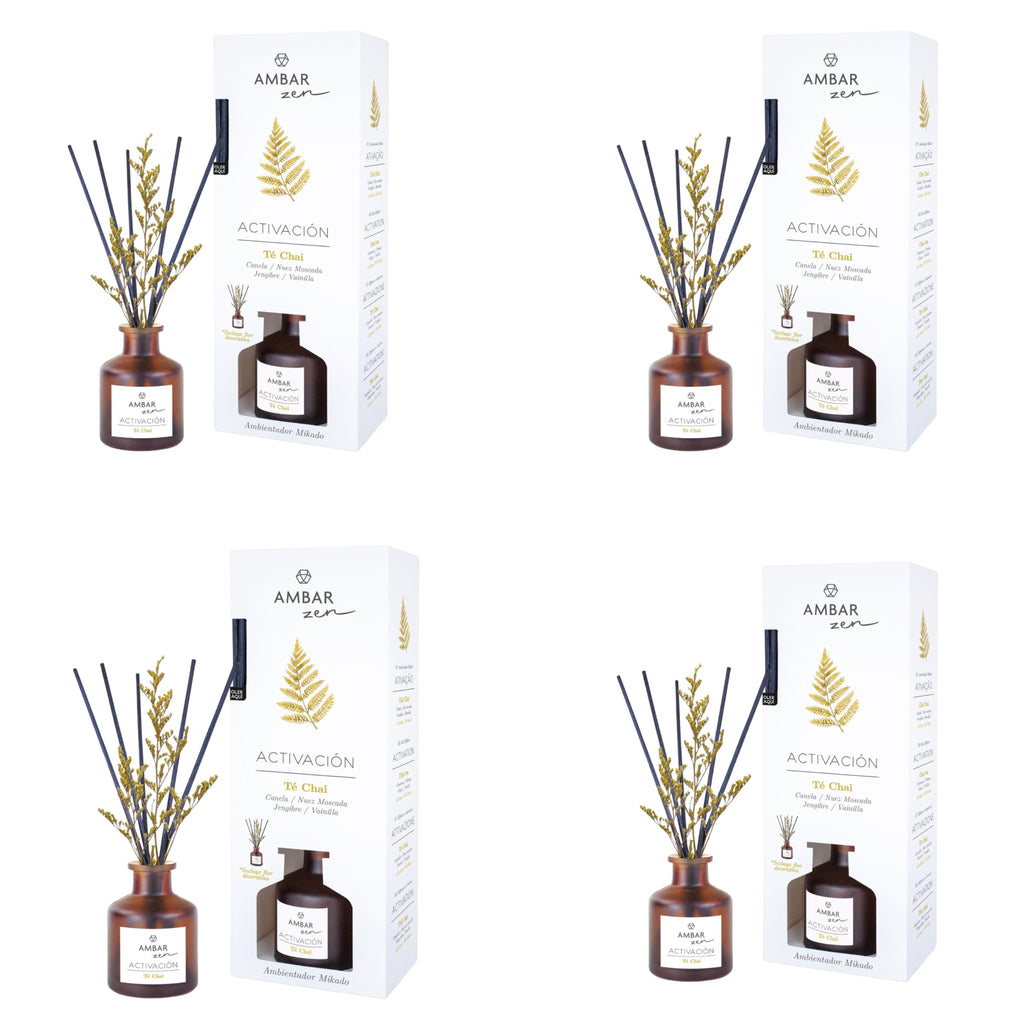Pack de 4 Mikados Te Chai Ambar Zen