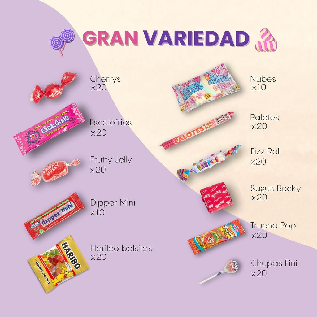 Mega Pack 300 o 200 Chuches Infantiles Surtidas | Bolsitas Individuales Sin Gluten ni Lactosa | Caramelos para Piñatas, Cumpleaños, Fiestas y Bolsas Sorpresa (200 Chuches)
