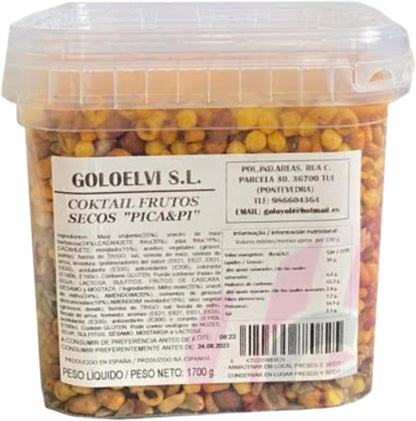 Cocktail frutos secos picantes 1700g snack salado al por mayor Golominas