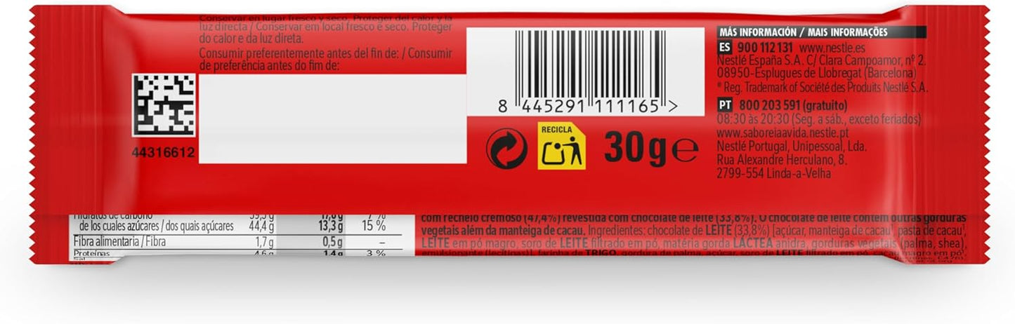 Nestlé Extrafino Barrita de Barquillo – Pack 30x30g