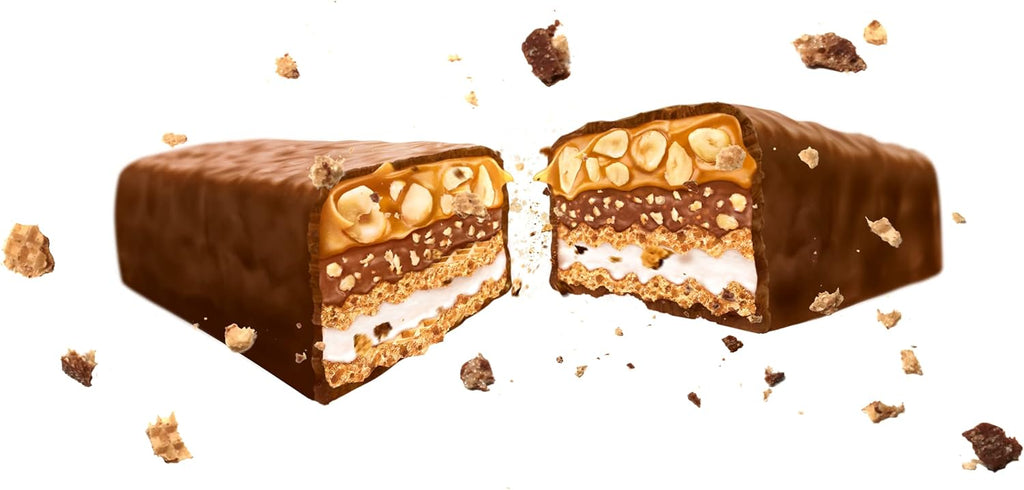 Knoppers Nutbar (24x40g) - Barra de barquillo con crema de leche (14,4%), crema de avellanas (14%), avellanas picadas (13,4%) y caramelo suave (22,2%)