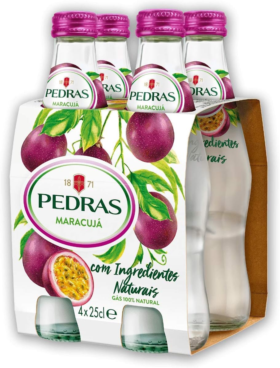 Agua mineral con gas sabor maracuyá pack 4x25cl bebida natural Golominas