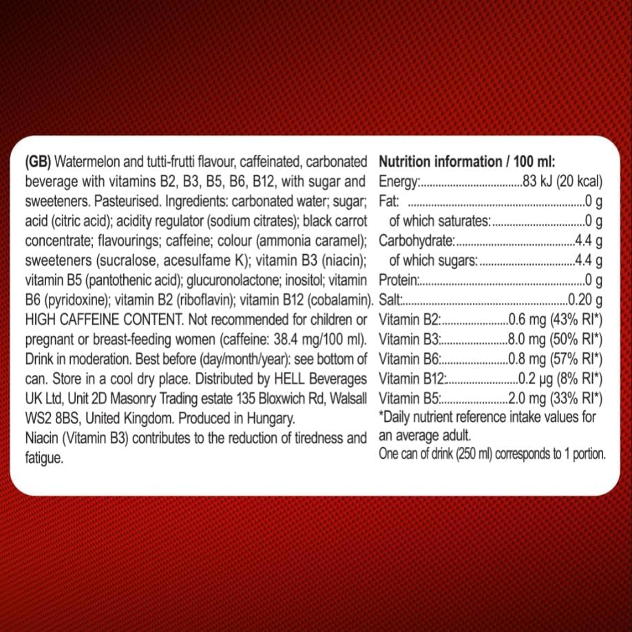 Bebida Energética Hell Energy Watermelon Lata 250ml