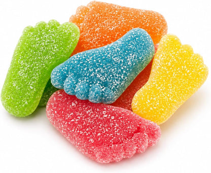 Dulceplus Pies de Gominola Ácidos 1 kg | Chuches Pica Surtidas de Colores, Sin Gluten y Halal | Golosinas para Cumpleaños, Piñatas, Candy Bar y Fiestas