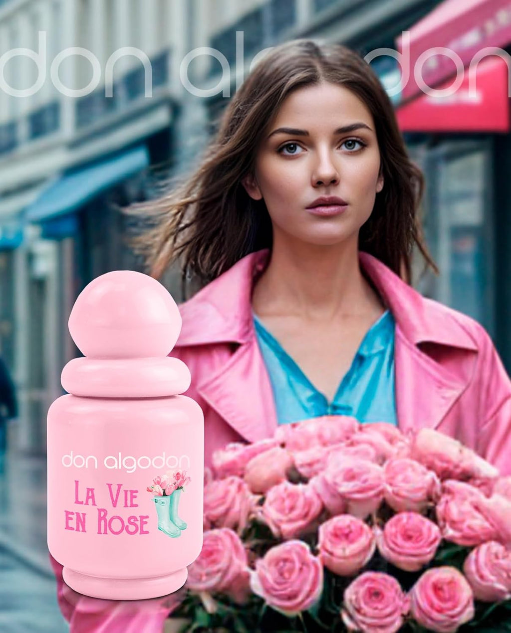 Set La Vie en Rose Don Algodón Mujer Mini Incluye la fragancia La Vie en Rose 30 ml, iluminador, crema de manos perfumada y un encantador neceser de borreguito.