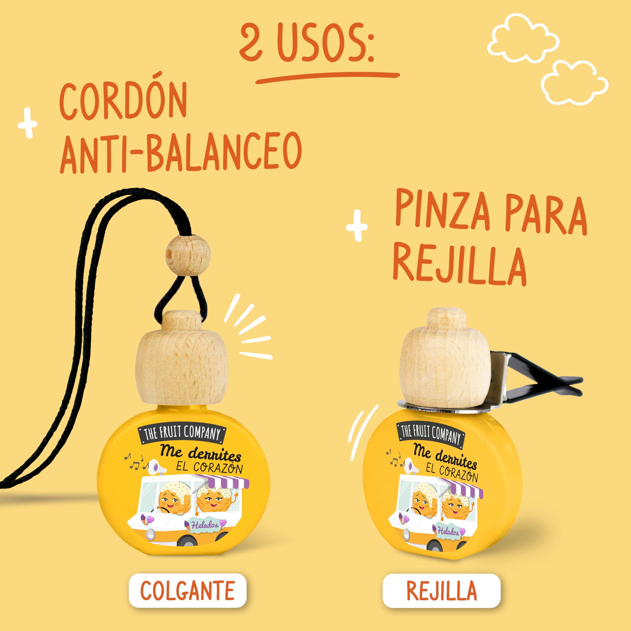 The Fruit Company - ambiebtador de coche  Pack de 4 unidades