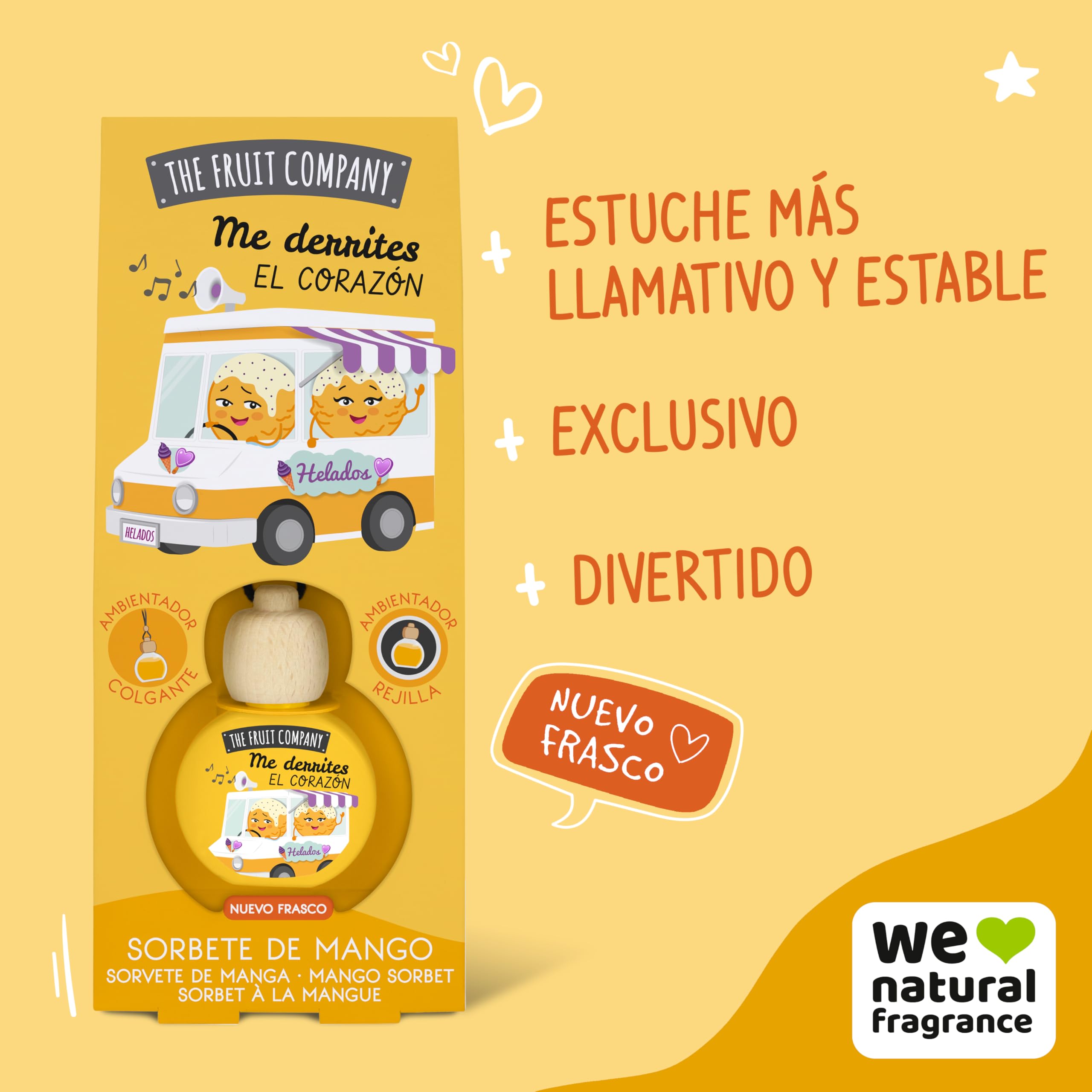 The Fruit Company - ambiebtador de coche  Pack de 4 unidades