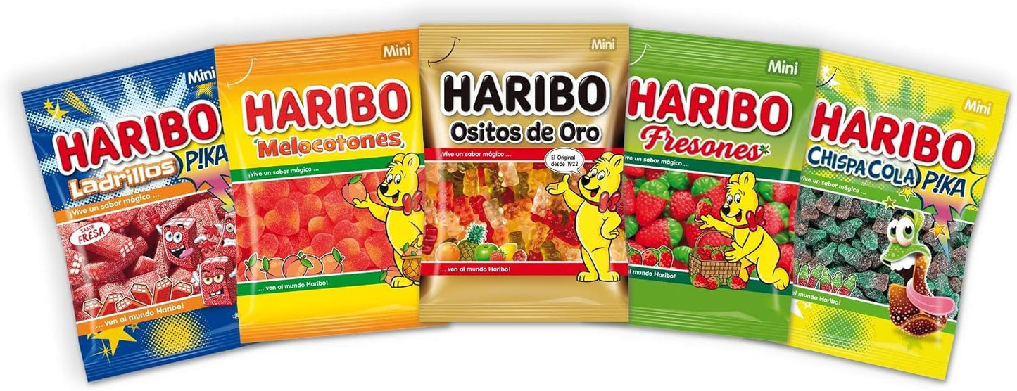 Haribo Mega Party Maxipack 30 Minibolsas | Surtido de Gominolas Haribo Individuales para Cumpleaños, Fiestas, Piñatas y Candy Bar