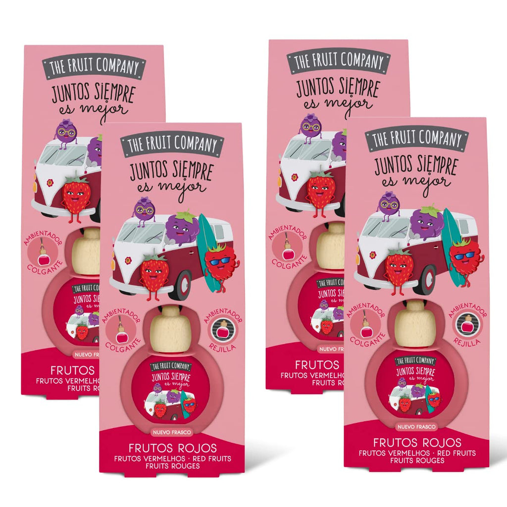 The Fruit Company - ambiebtador de coche  Pack de 4 unidades