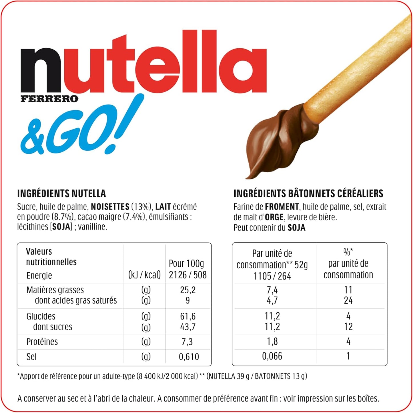 Nutella - Nut & Go - 12 piezas