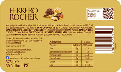 Ferrero Rocher T30 – 30 Bombones, 375 g