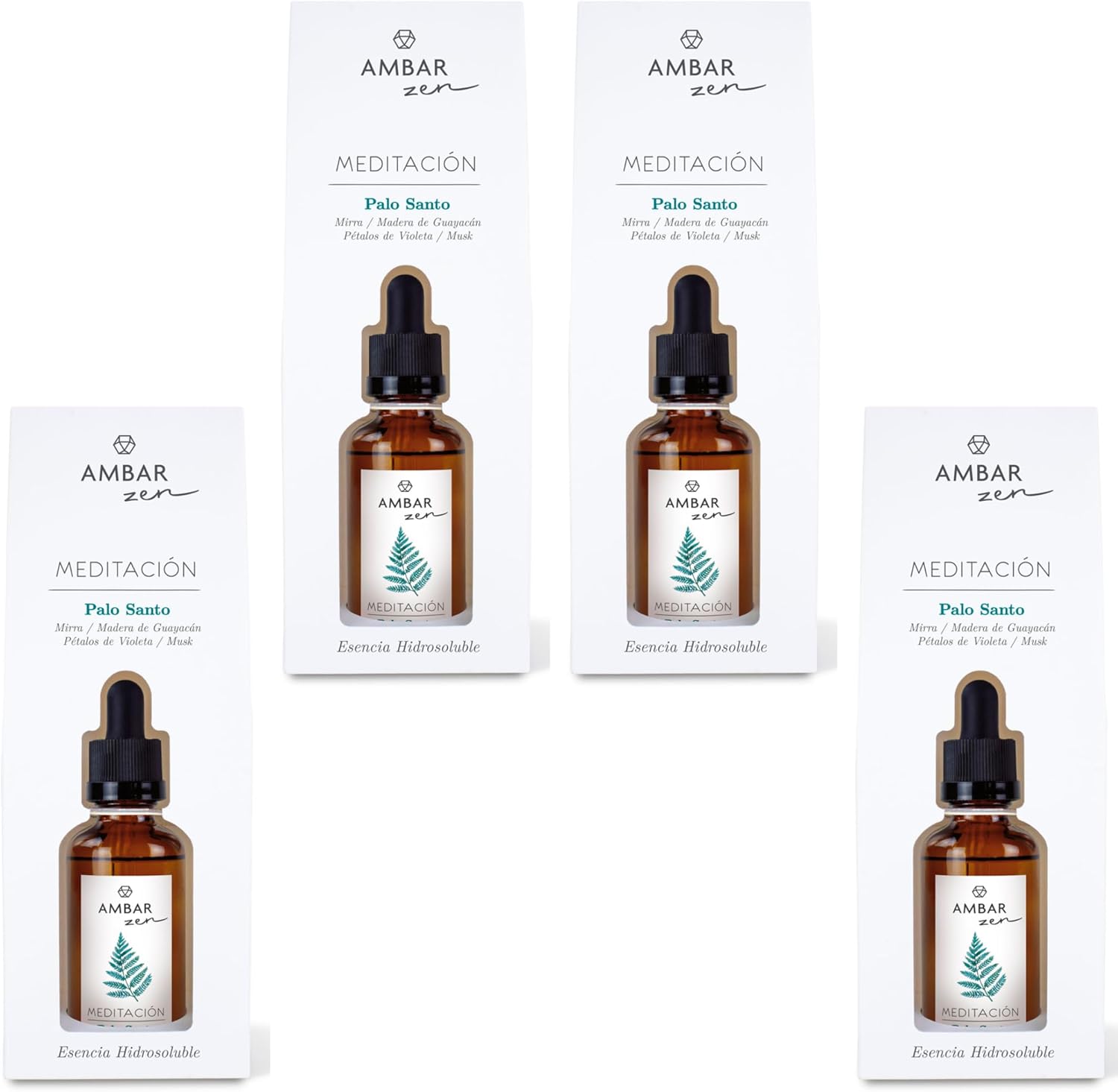 Pack de 4 Esencia para Humidificador Palo Santo - Ámbar Zen 50ml