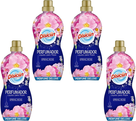 Disiclin Spring Rose Perfumador de Ropa – Pack de 4 – Potenciador de Fragancia para Lavadora – Aroma Fresco y Duradero –