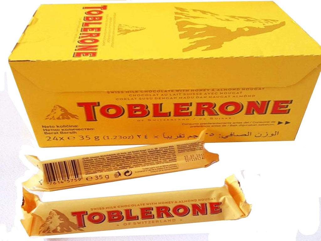 TOBLERONE 24 barras de chocolate con leche suizo , 24 x 35 g