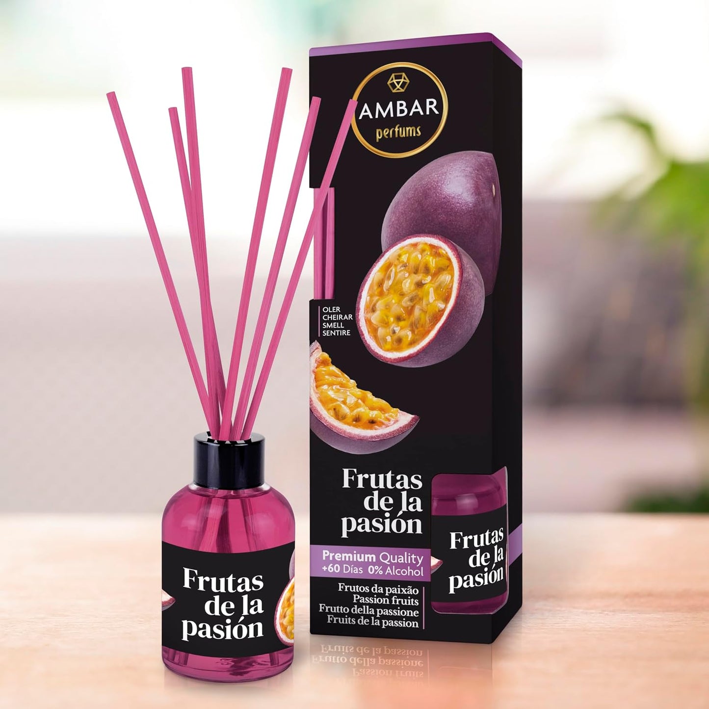 Ambar Perfums Frutas De La Pasión Ambientador Mikado, 50 ml, Pack de 3