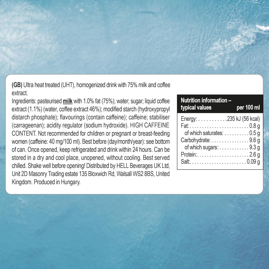 Hell Iced Coffee Latte – Pack 24 Latas de 250 ml