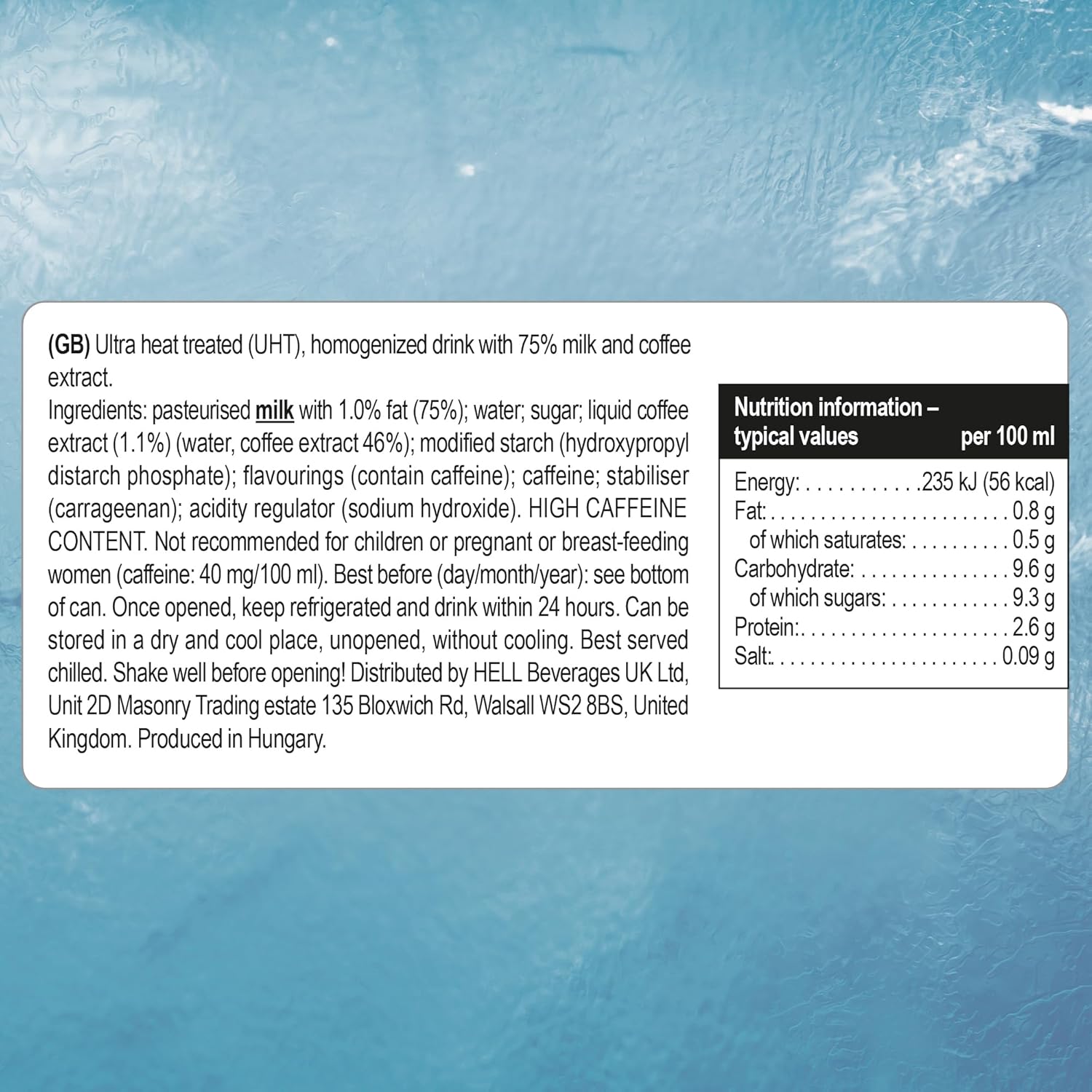 Hell Iced Coffee Latte – Pack 24 Latas de 250 ml