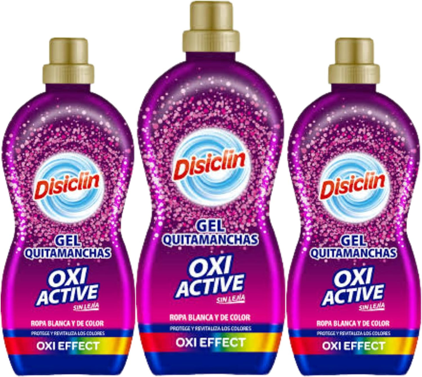 Disiclin Oxi Active Gel Multi-Purpose Stain Remover 3.75L Total - Active Oxygen Cleaner for Clothes, Oxy Upholstery - Remover of Difficult Grease, Wine and Coffee Stains - Deep Cleaning Pack 3