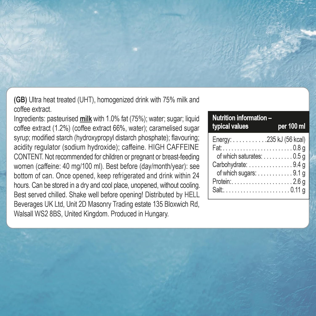 HELL Ice Coffee Cappuccino | 24 latas de 250 ml