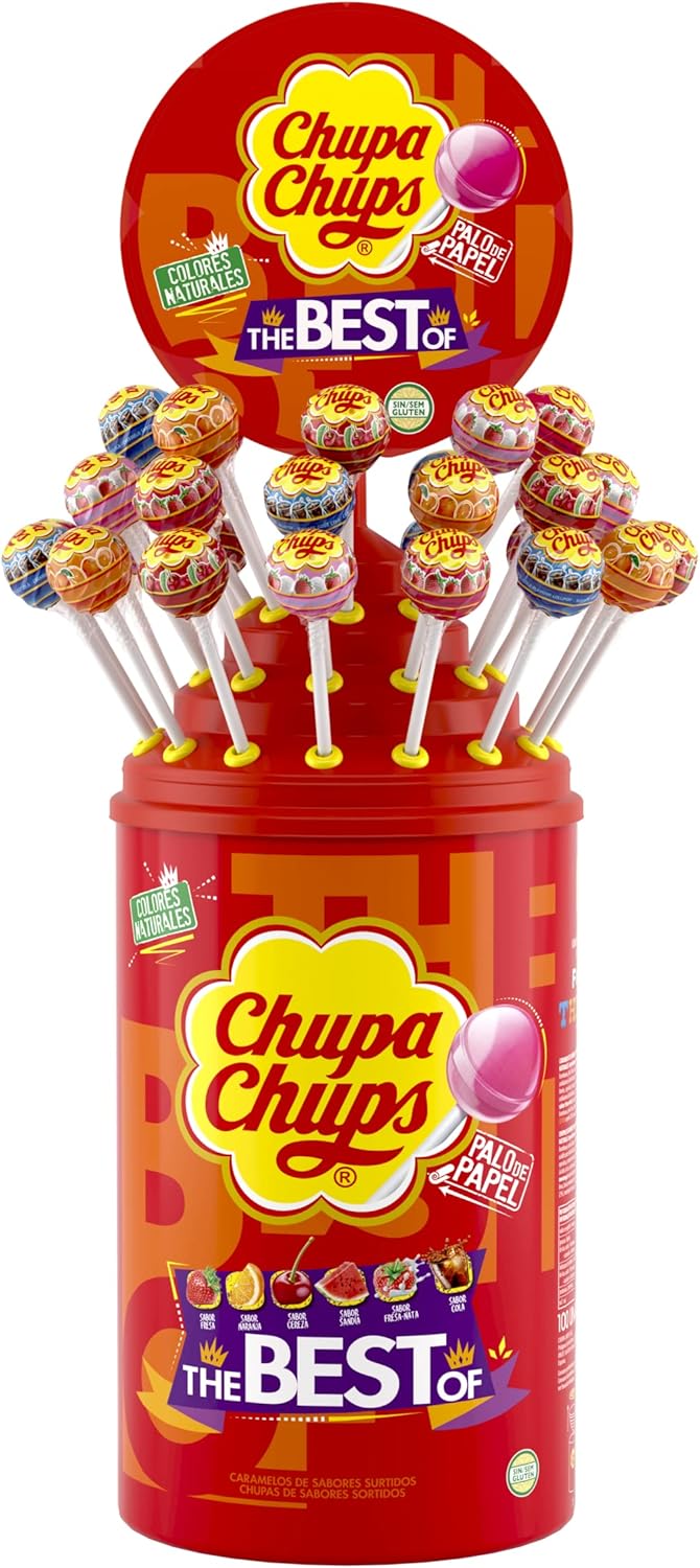 Chupa Chups Original tubo icon pack 100 piruletas 12g cada una Golominas