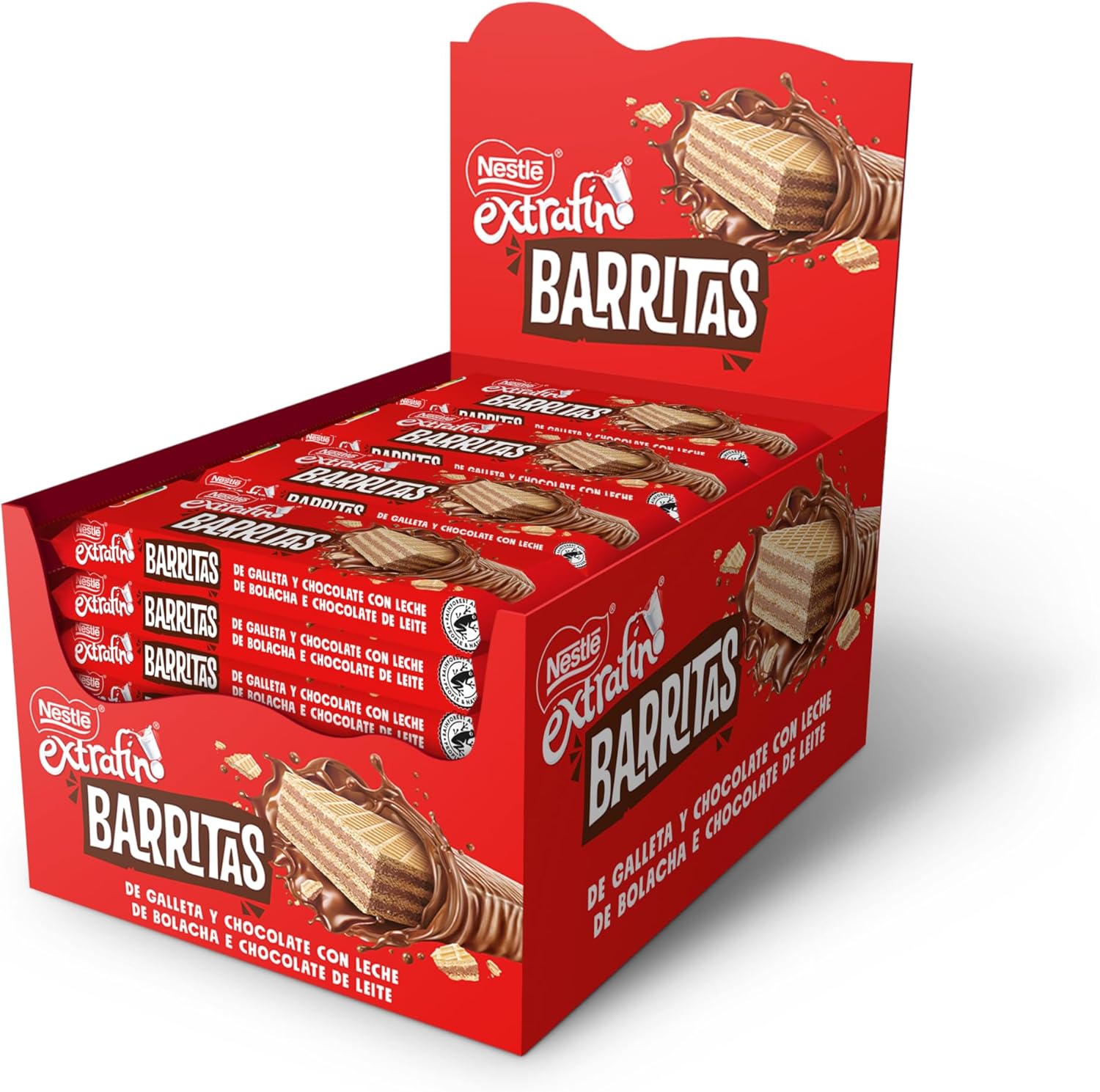 NESTLÉ EXTRAFINO Barrita de barquillo , paquete 30 barritas de 30 g