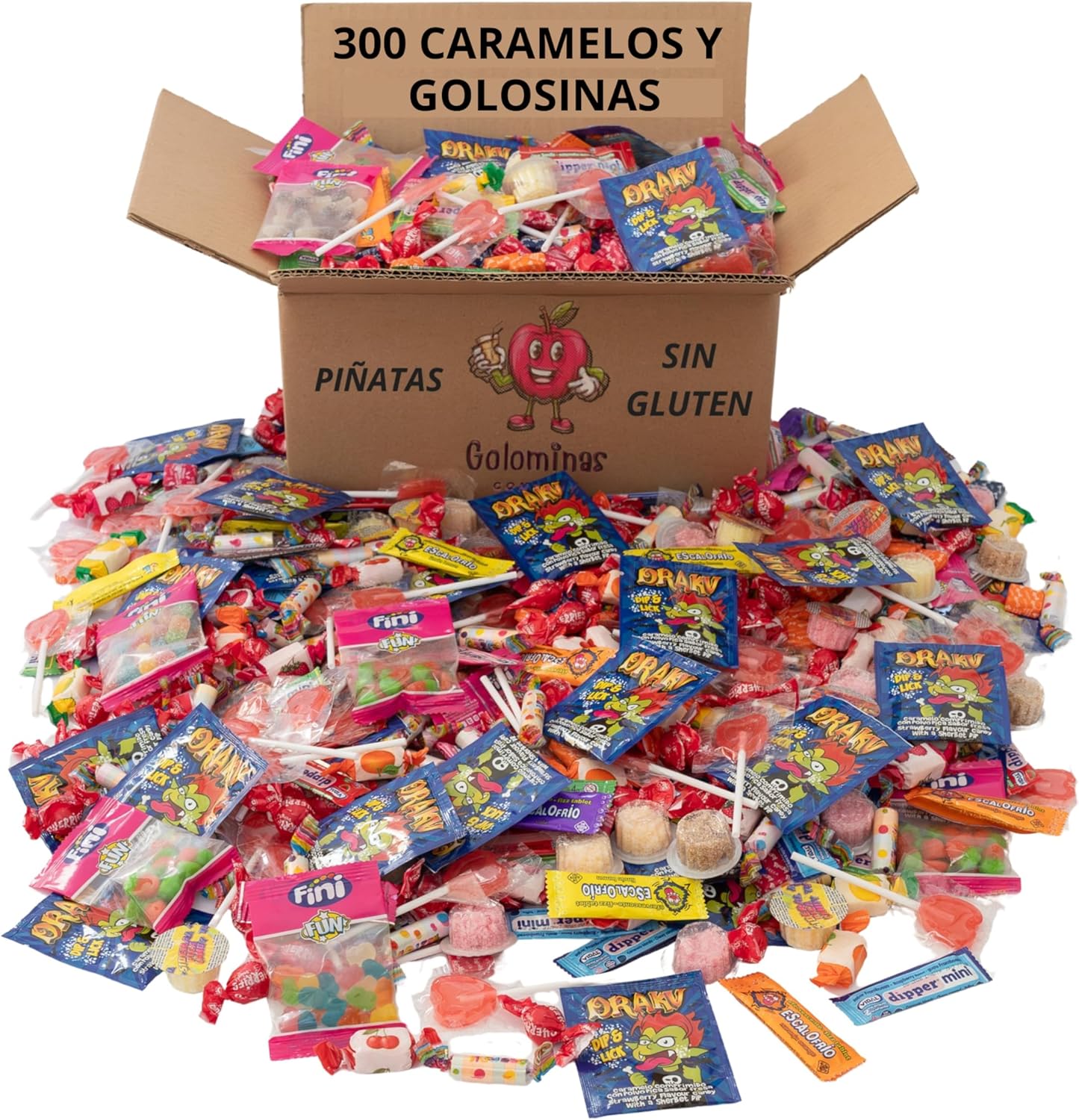 Mega 300 chuches cumpleaños relleno piñata surtido golosinas Golominas