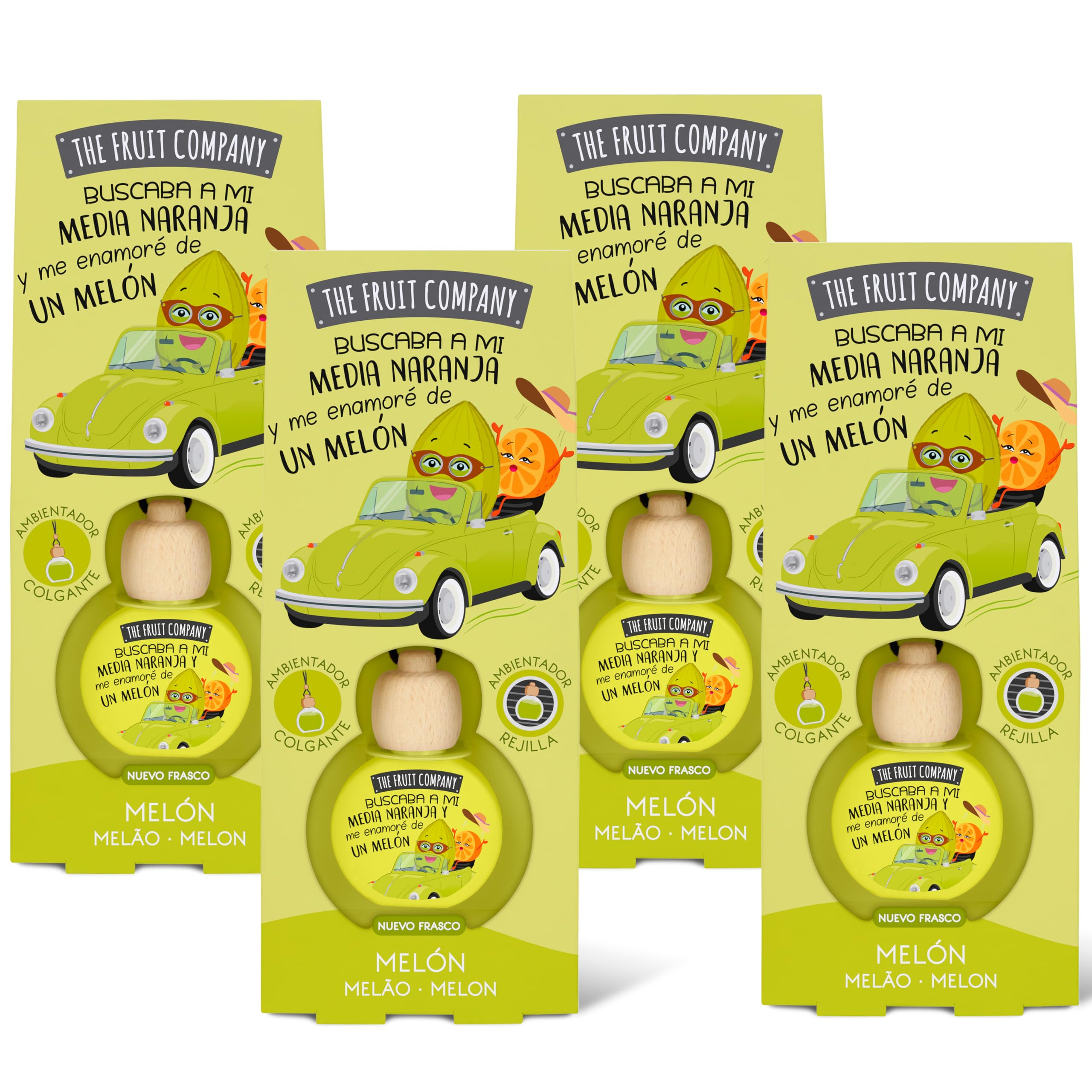 The Fruit Company - ambiebtador de coche  Pack de 4 unidades
