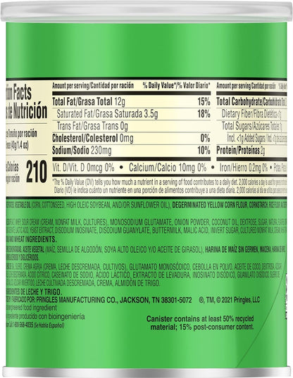 Pringles Sour Cream & Onion Small Stacks – Pack 12 botes