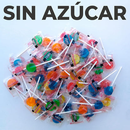 Piruletas Zero Sin Azúcar - Colores y Sabores Surtidos (200 Und)