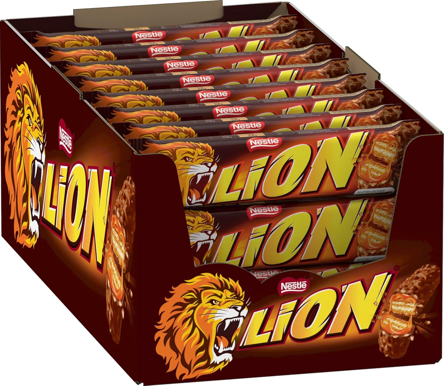 Nestlé Lion barritas chocolate caramelo pack 24x42g merienda Golominas