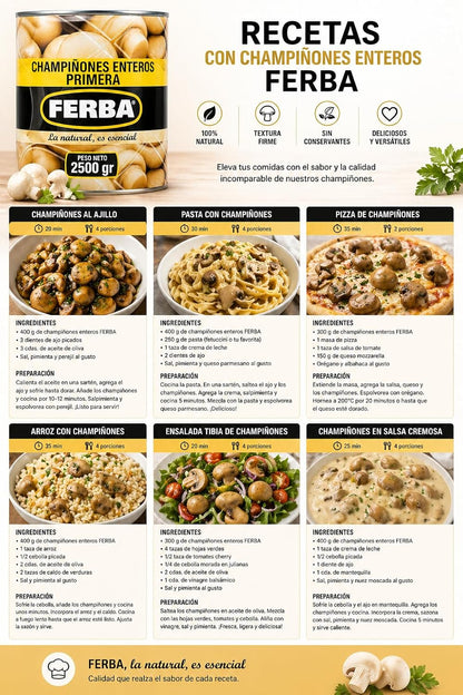 Champiñón Laminado 2500g – Hongos Frescos en Conserva, Corte Uniforme, Ideal para Cocina Profesional y Hogar