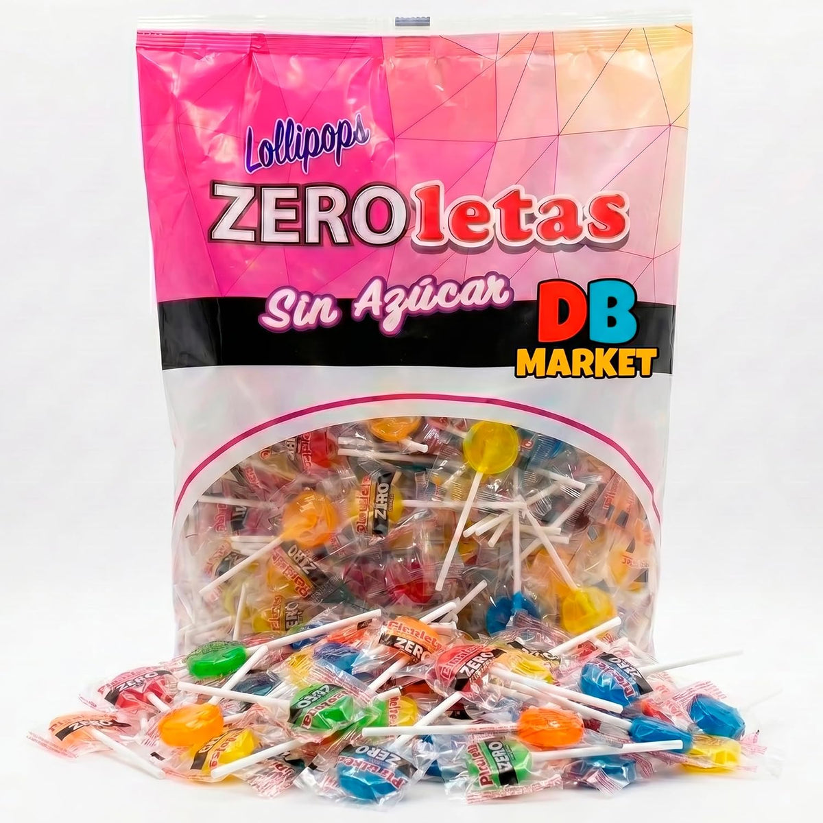 Piruletas Zero Sin Azúcar - Colores y Sabores Surtidos (200 Und)