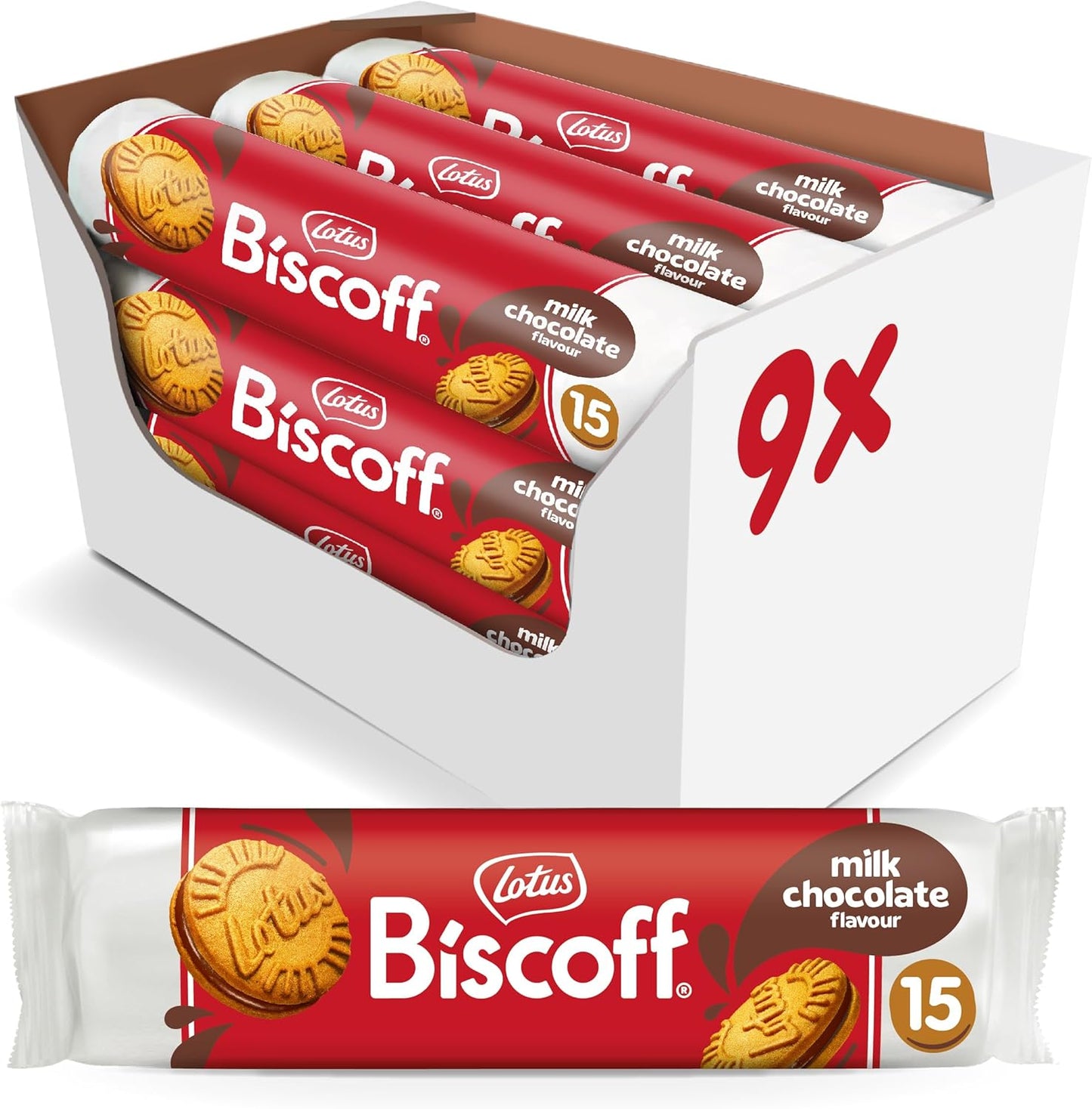 Lotus Biscoff Galletas Rellenas de Chocolate – Pack 9 x 150 g – 1,35 kg