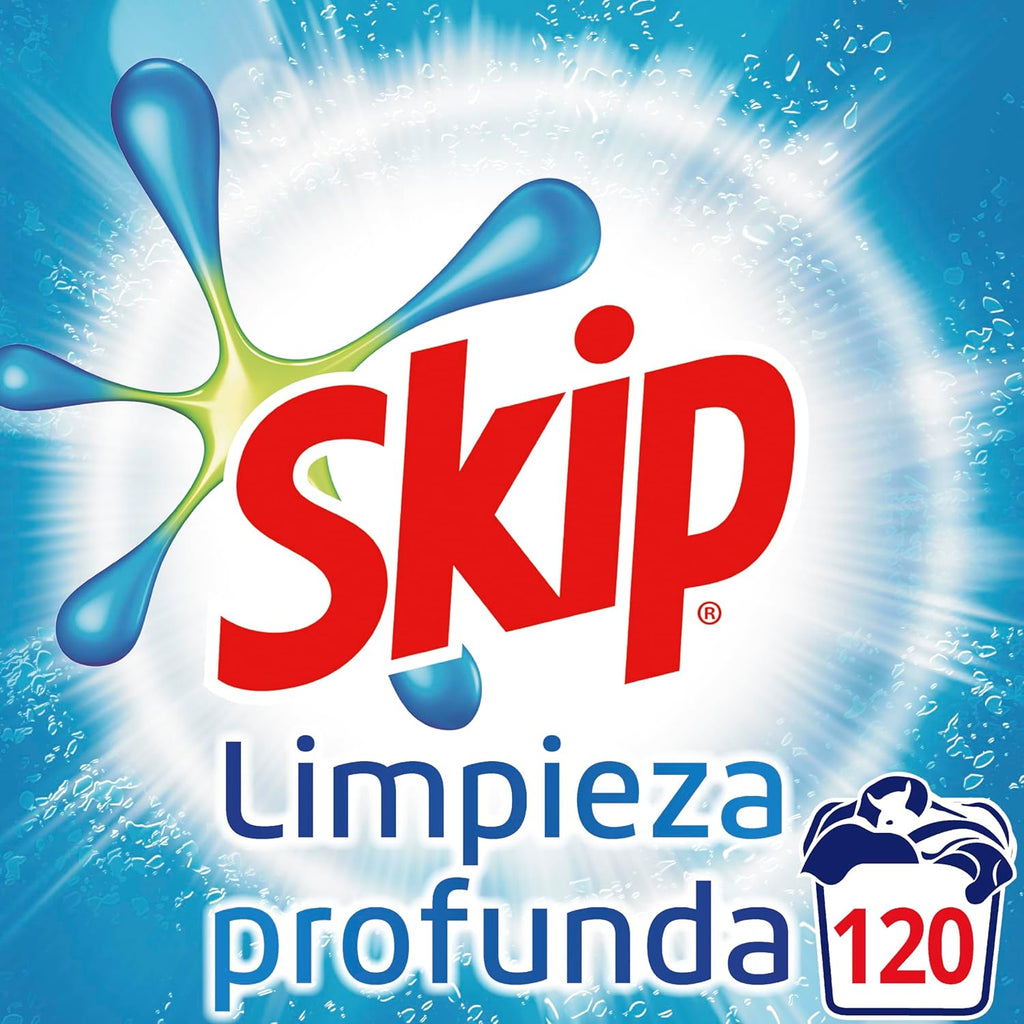 Skip detergente en polvo para la ropa, limpieza profunda 120 lavados
