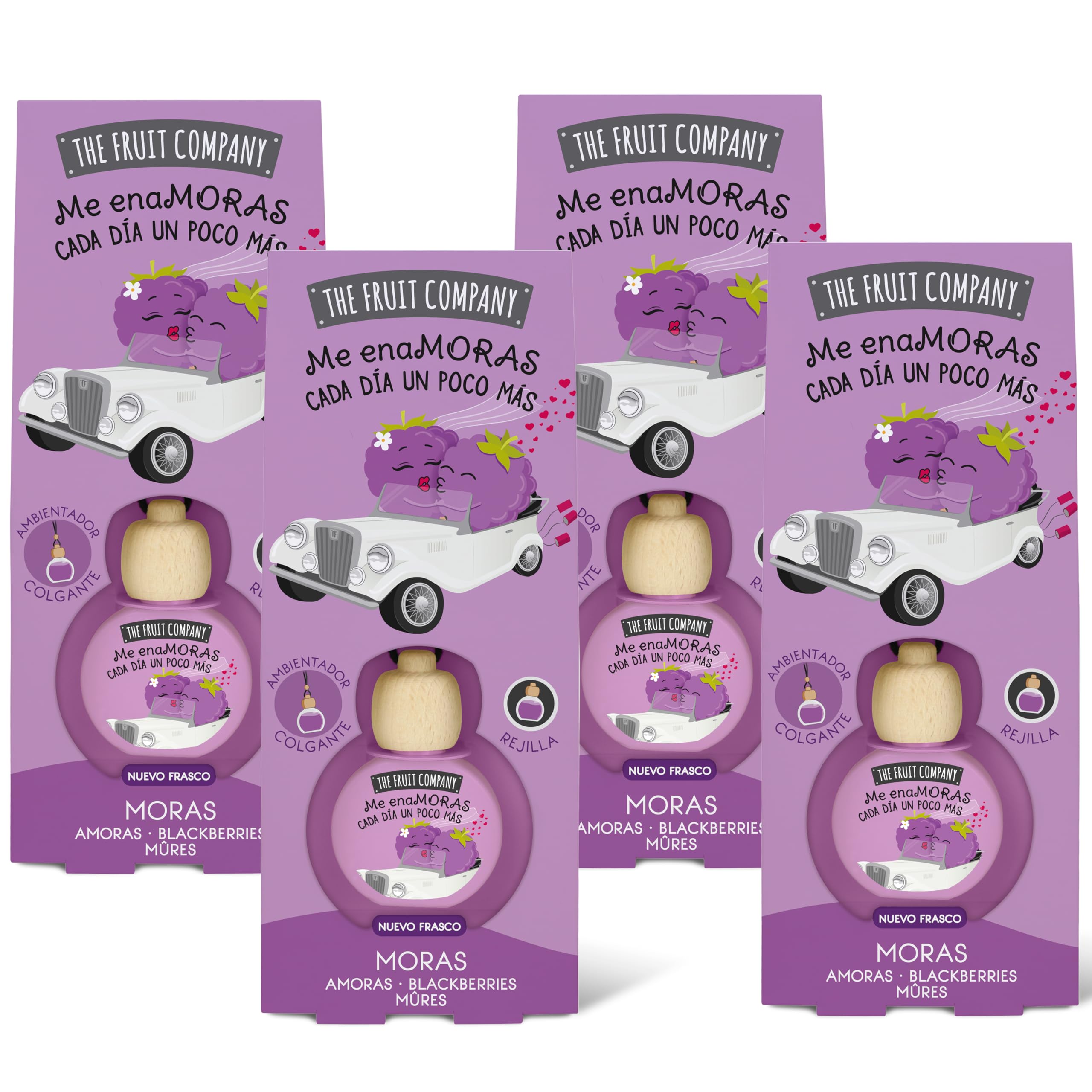 The Fruit Company - ambiebtador de coche  Pack de 4 unidades