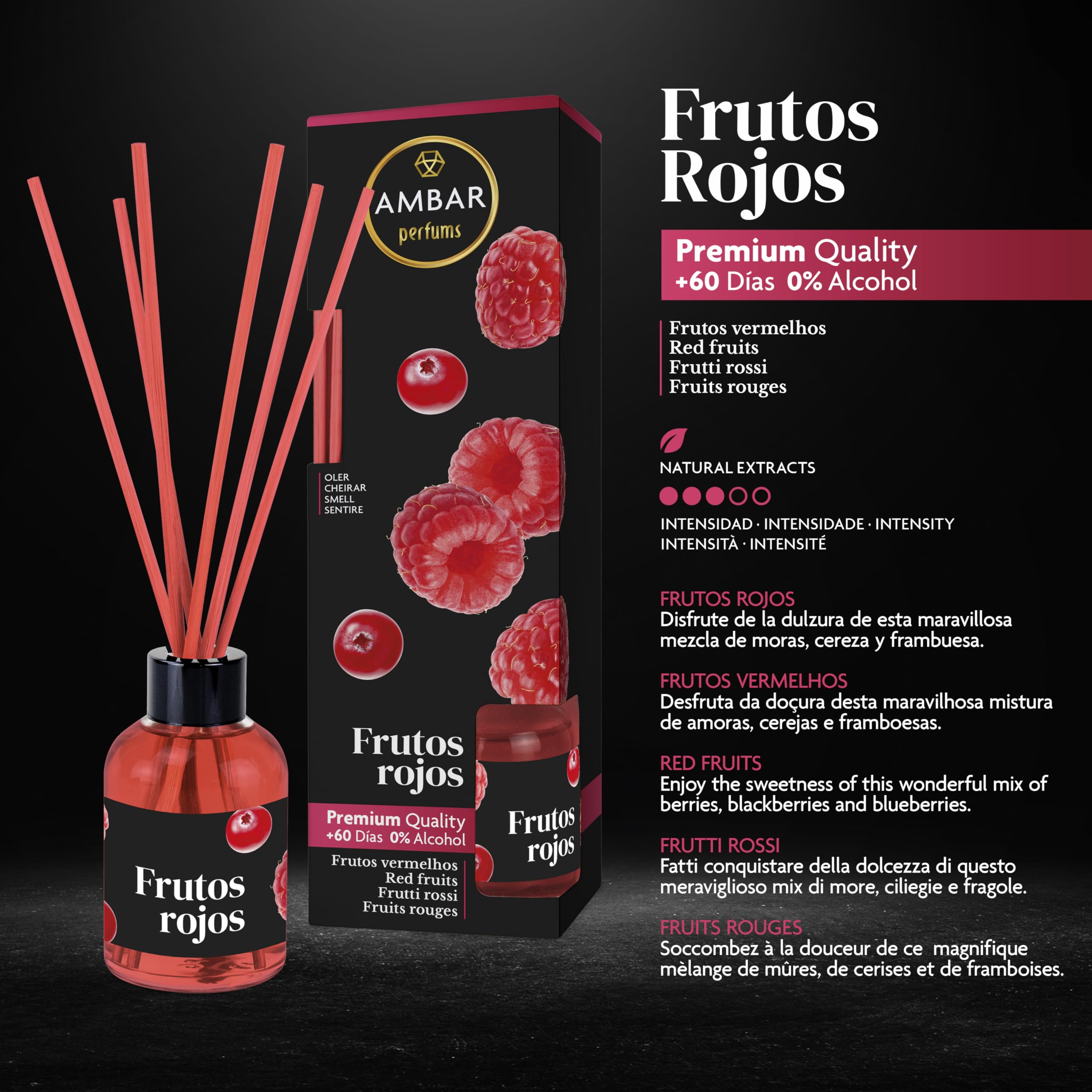 Ambar Perfums Frutas De La Pasión Ambientador Mikado, 50 ml, Pack de 3