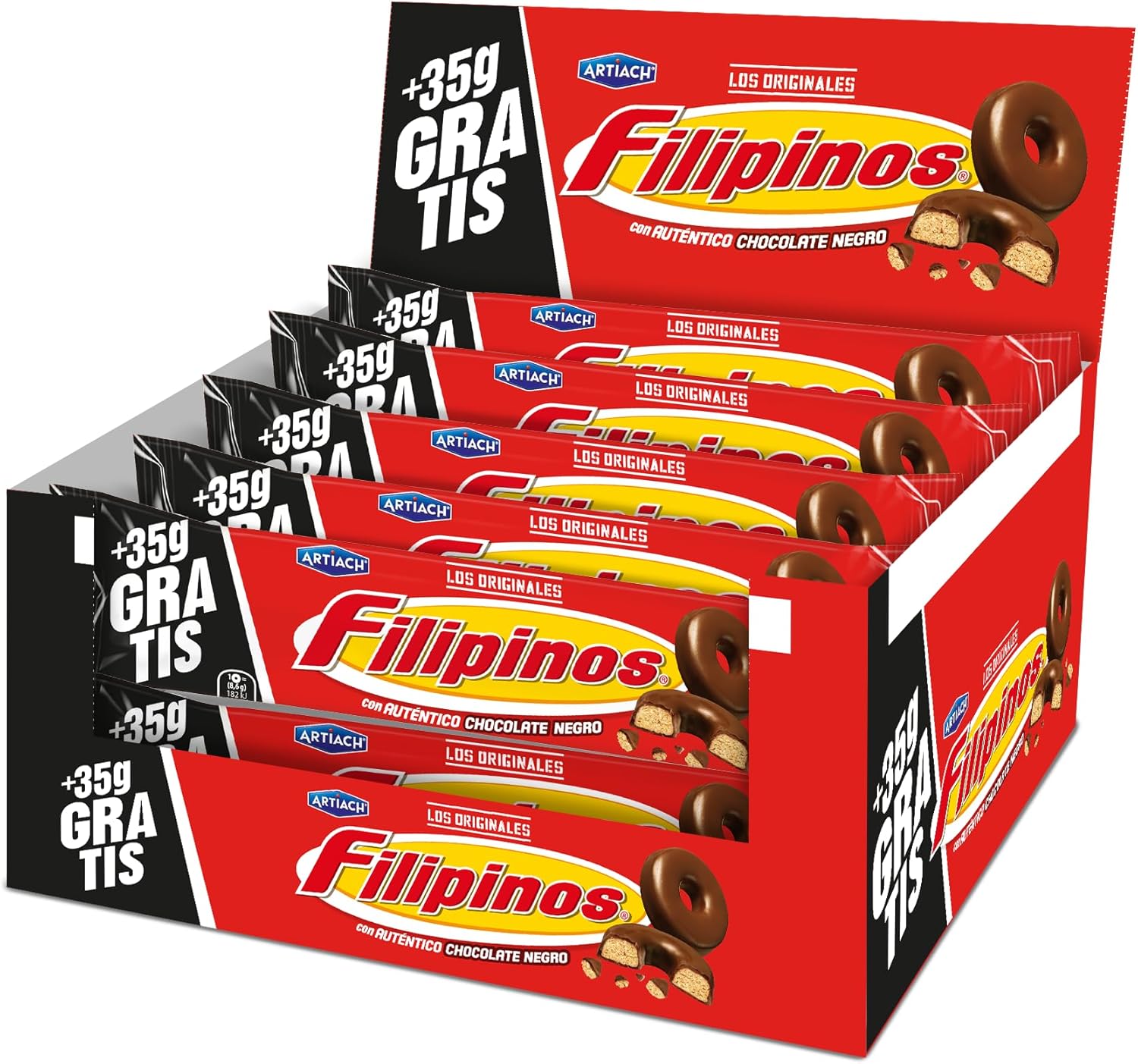 Galletas Filipinos Choco Negro- 93gr + 35gr GRATIS x12