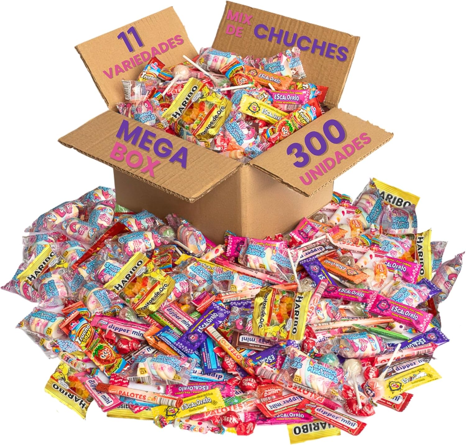 Mega Pack 300 o 200 Chuches Infantiles Surtidas | Bolsitas Individuales Sin Gluten ni Lactosa | Caramelos para Piñatas, Cumpleaños, Fiestas y Bolsas Sorpresa (200 Chuches)