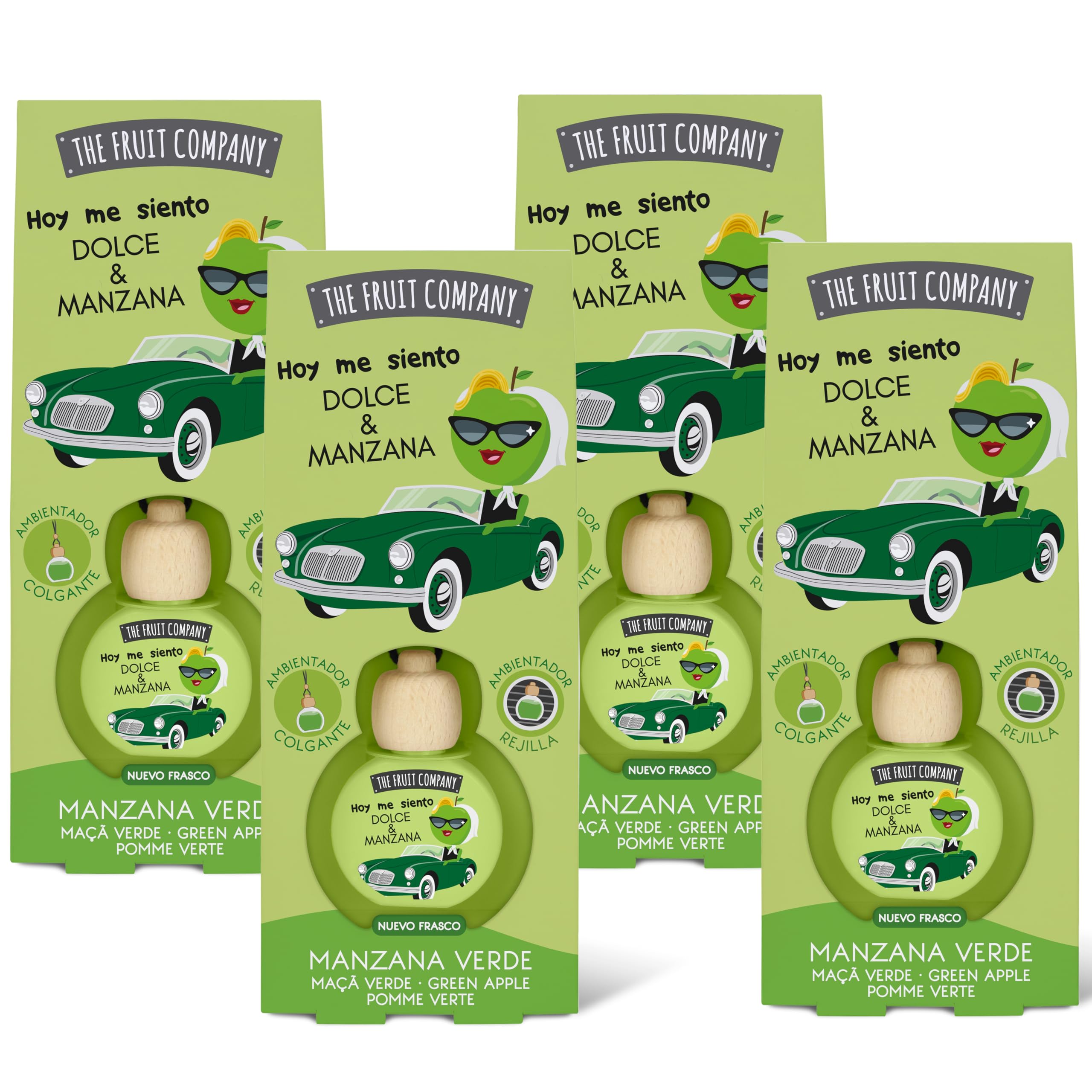 The Fruit Company - ambiebtador de coche  Pack de 4 unidades