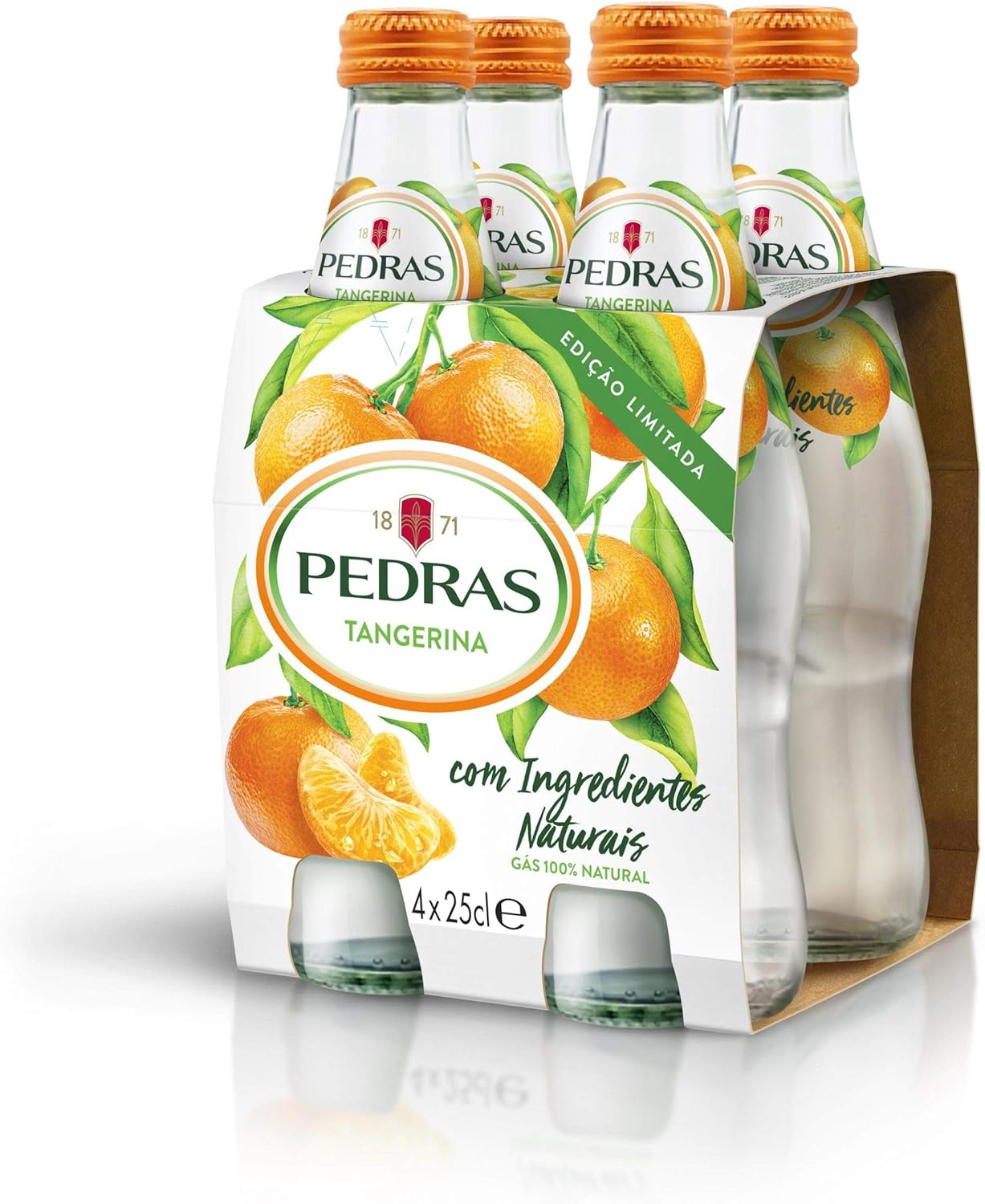 Agua mineral con gas sabor mandarina pack 4x25cl sin azúcar Golominas