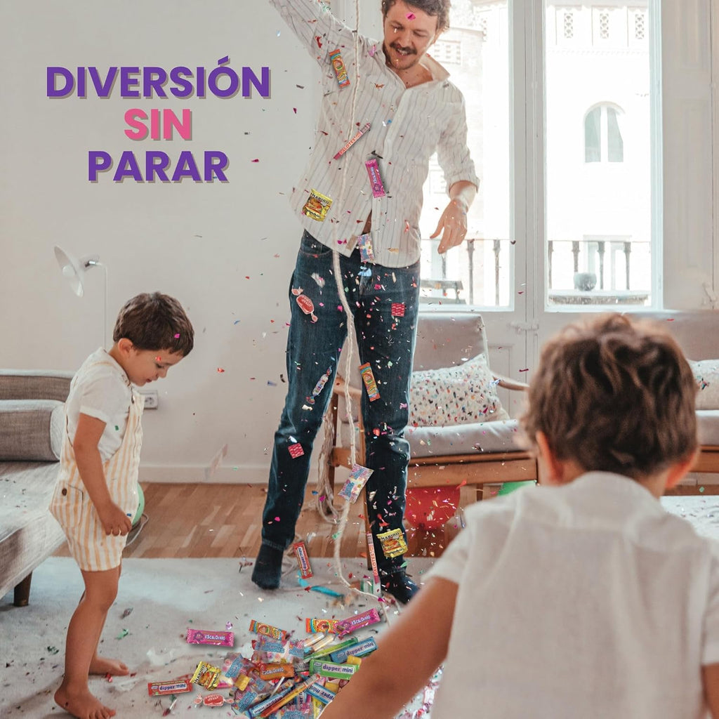 Mega Pack 300 o 200 Chuches Infantiles Surtidas | Bolsitas Individuales Sin Gluten ni Lactosa | Caramelos para Piñatas, Cumpleaños, Fiestas y Bolsas Sorpresa (200 Chuches)