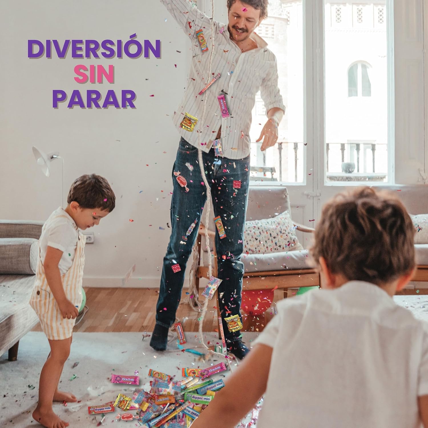 Mega Pack 300 o 200 Chuches Infantiles Surtidas | Bolsitas Individuales Sin Gluten ni Lactosa | Caramelos para Piñatas, Cumpleaños, Fiestas y Bolsas Sorpresa (200 Chuches)