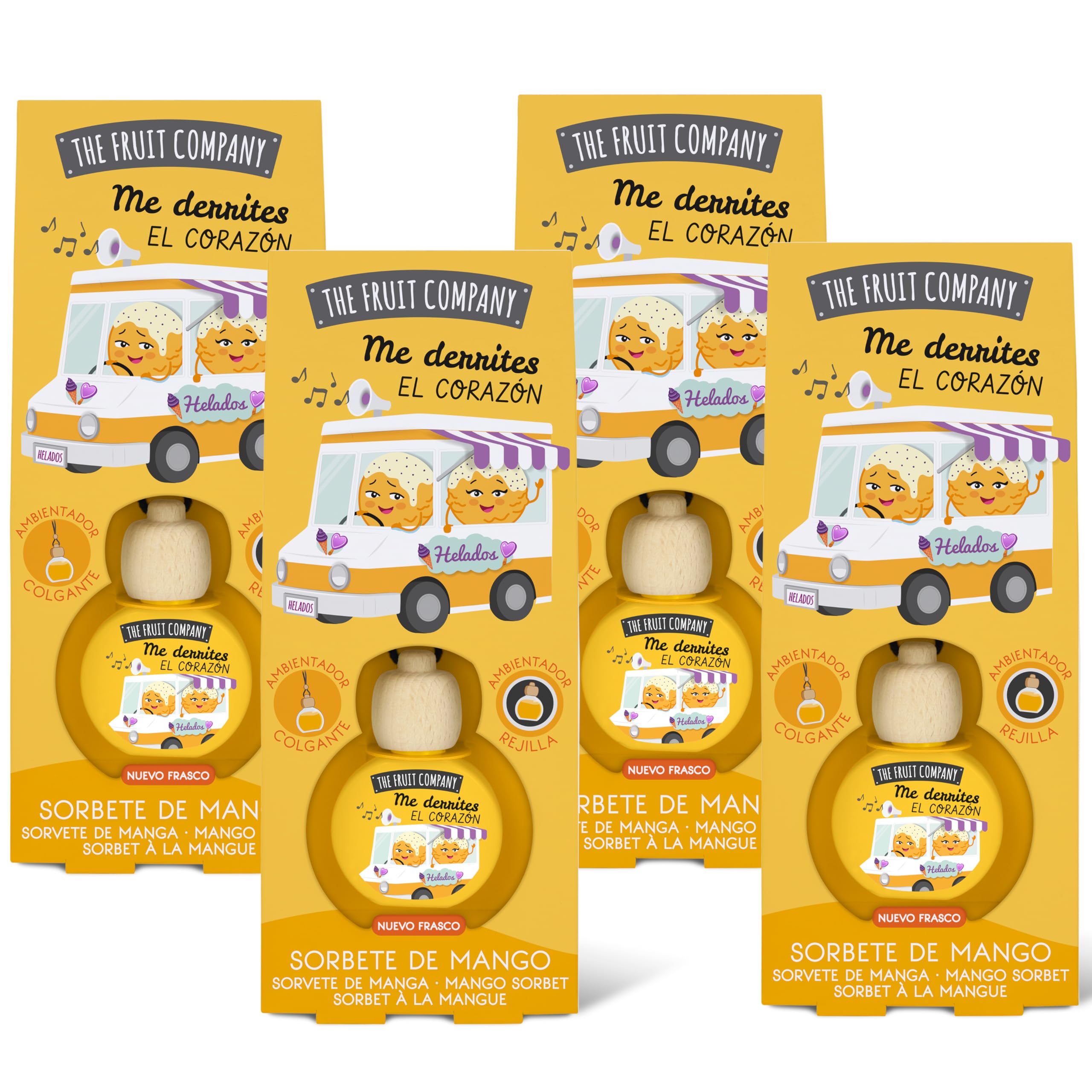 The Fruit Company - ambiebtador de coche  Pack de 4 unidades