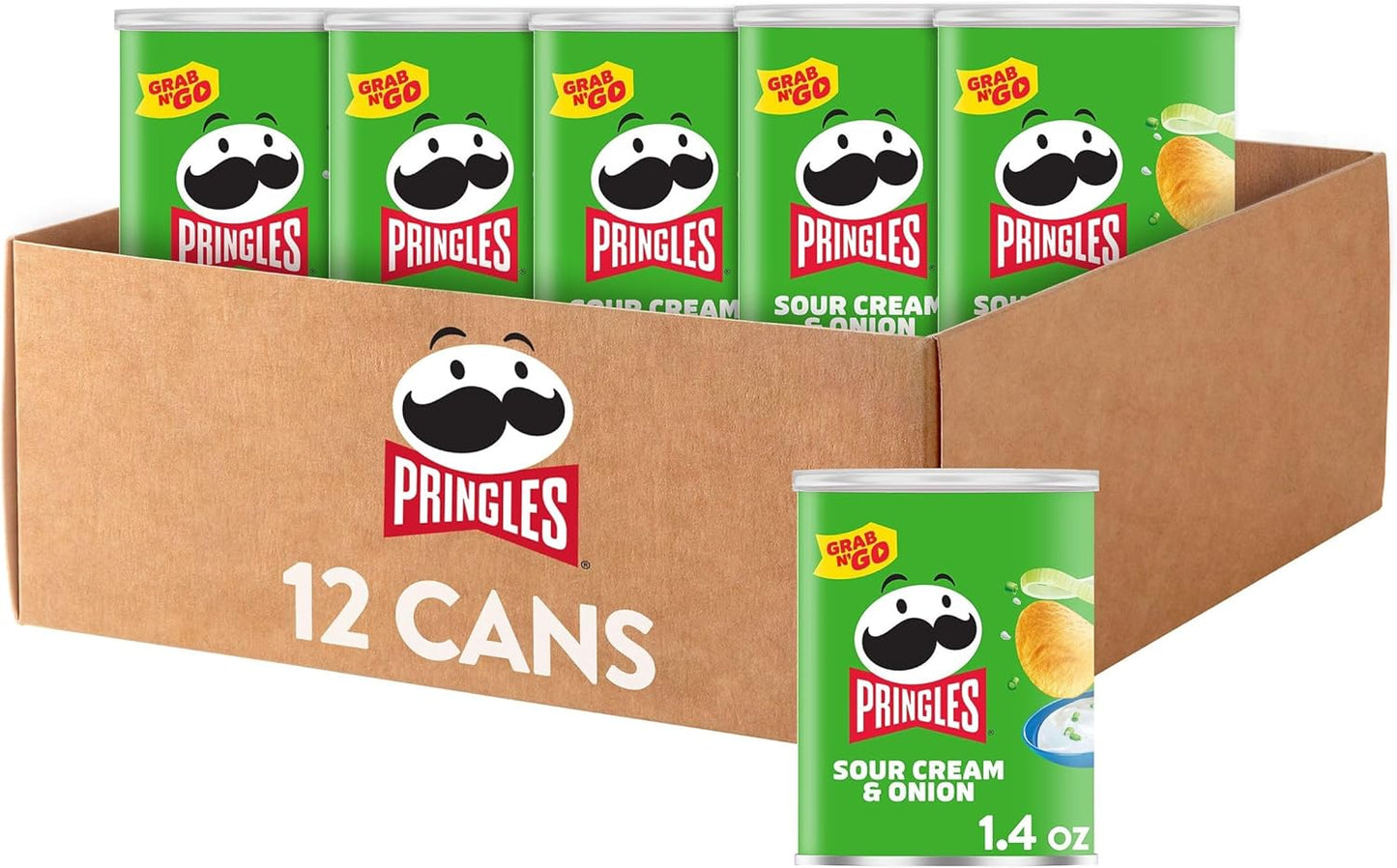 Pringles Sour Cream Onion Small Stacks pack 12 botes snack salado Golominas