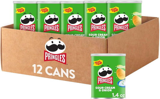 Pringles Sour Cream Onion Small Stacks pack 12 botes snack salado Golominas