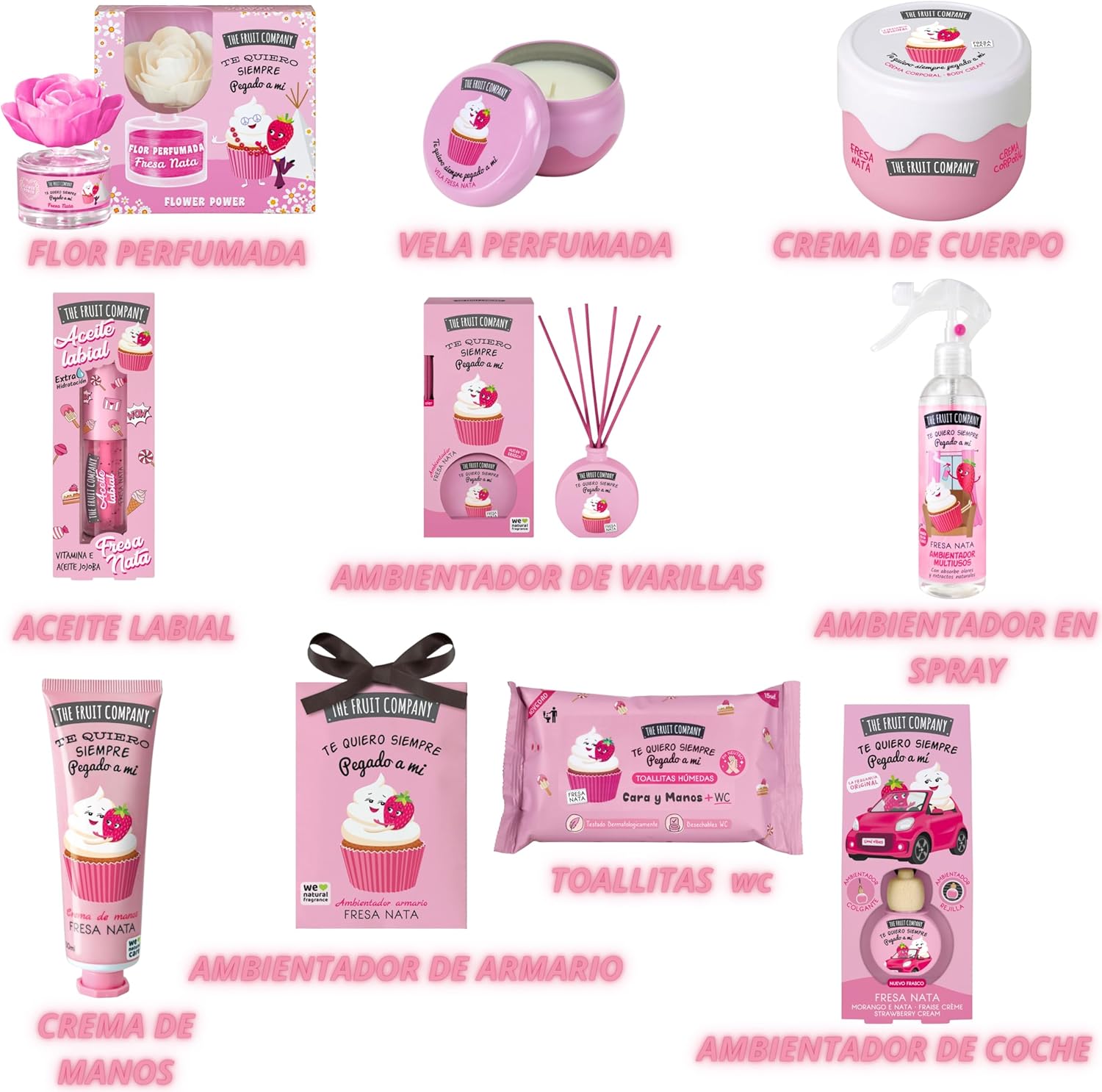 Mega pack 10 unidades para regalar TFC  the fruit company SET regalo fresa y nata y variado