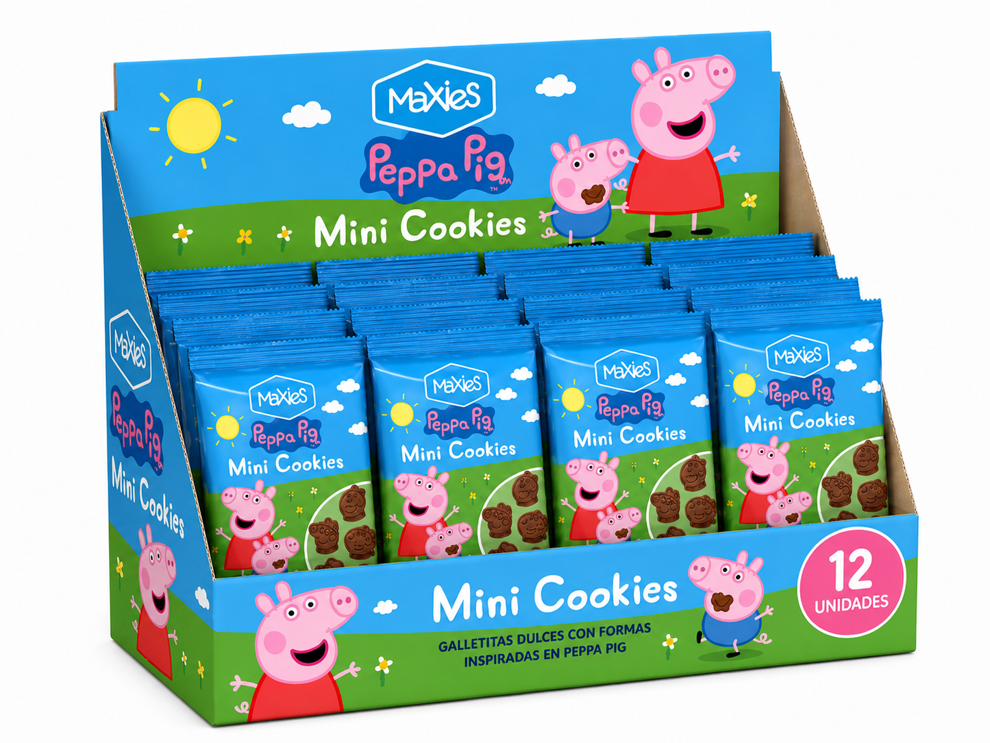 Maxies Peppa Pig Mini Cookies – Caja 12 Bolsas x 100 g